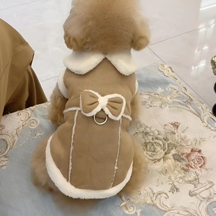 狗狗衣服冬装保暖棉衣宠物猫咪秋冬季麂皮绒衣小型犬泰迪比熊博美