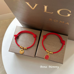 猫咪狗狗宠物项圈平安好运颈链脖圈长命富贵红绳项链吊坠比熊