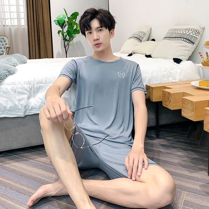 男士睡衣夏季2022年莫代尔家居服