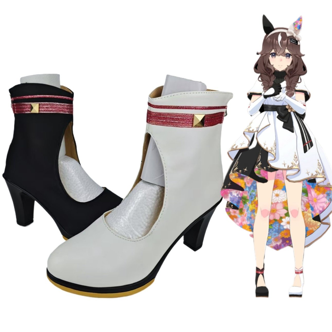 214赛马娘 机伶金花cos鞋子定制动漫游戏cosplay靴子来图定做