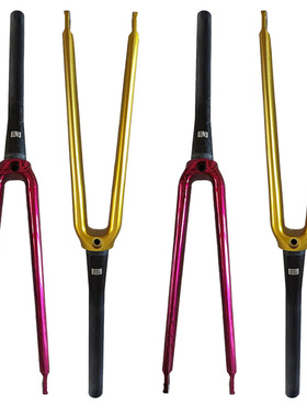 新款碳纤维公路车前叉红色冰裂纹