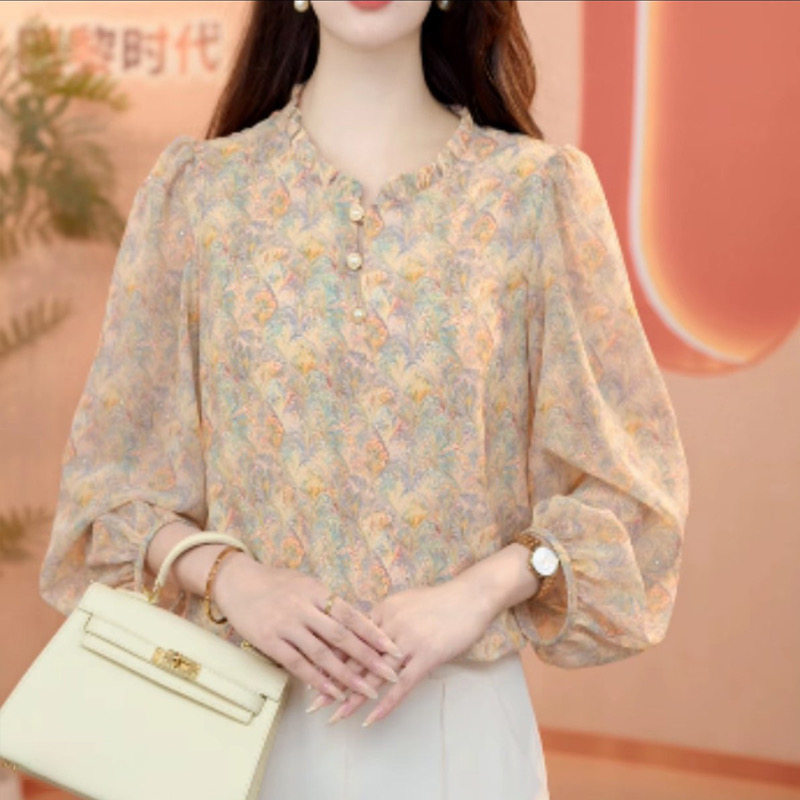 2026夏季新款七分袖高级优雅百搭感显瘦衬衫女修身显瘦长袖T恤