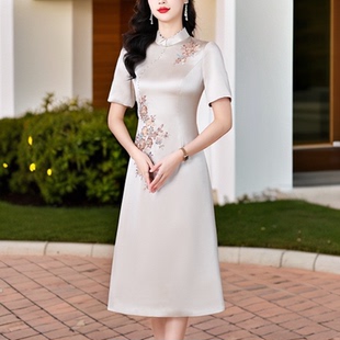 母親節五一喜婆婆禮服平時可穿2025新款 結婚喜服連衣裙 媽媽婚宴裝