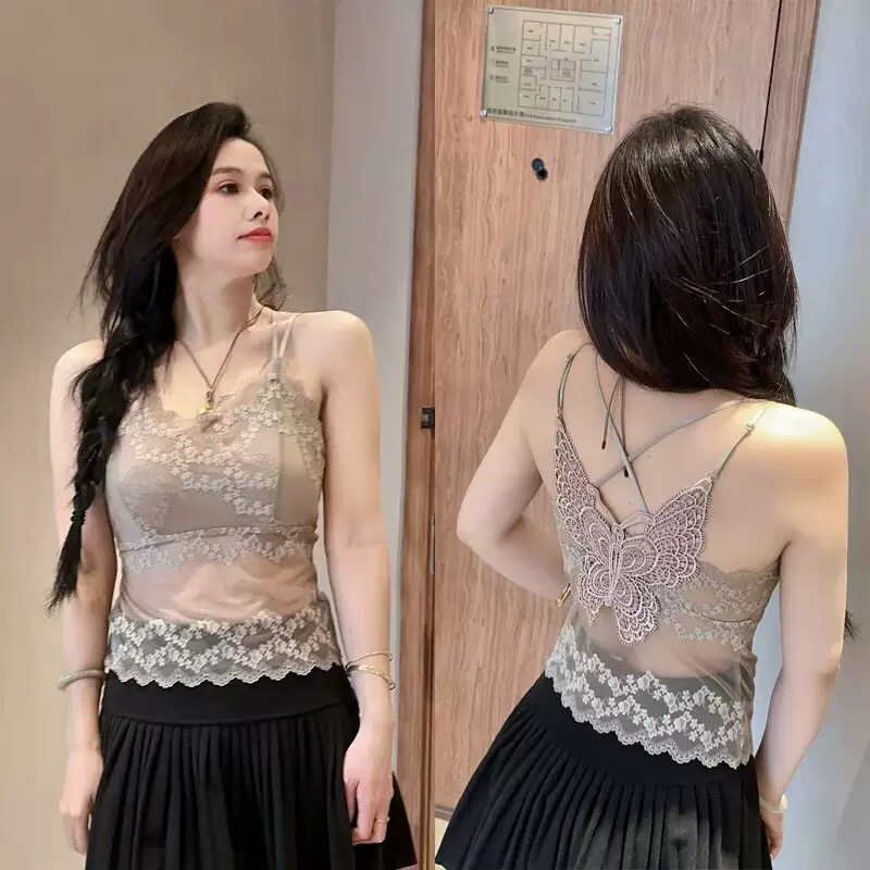美背内搭蕾丝吊带性感
