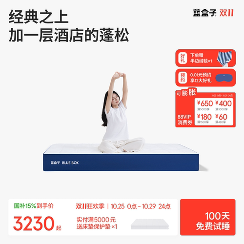 蓝盒子 出乎款/Z+床垫记忆棉独立袋装弹簧床垫单双人卧室席梦思