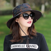 夏季 户外青年帽子女骑车防晒帽遮阳帽男钓鱼渔夫帽太阳帽网面迷彩