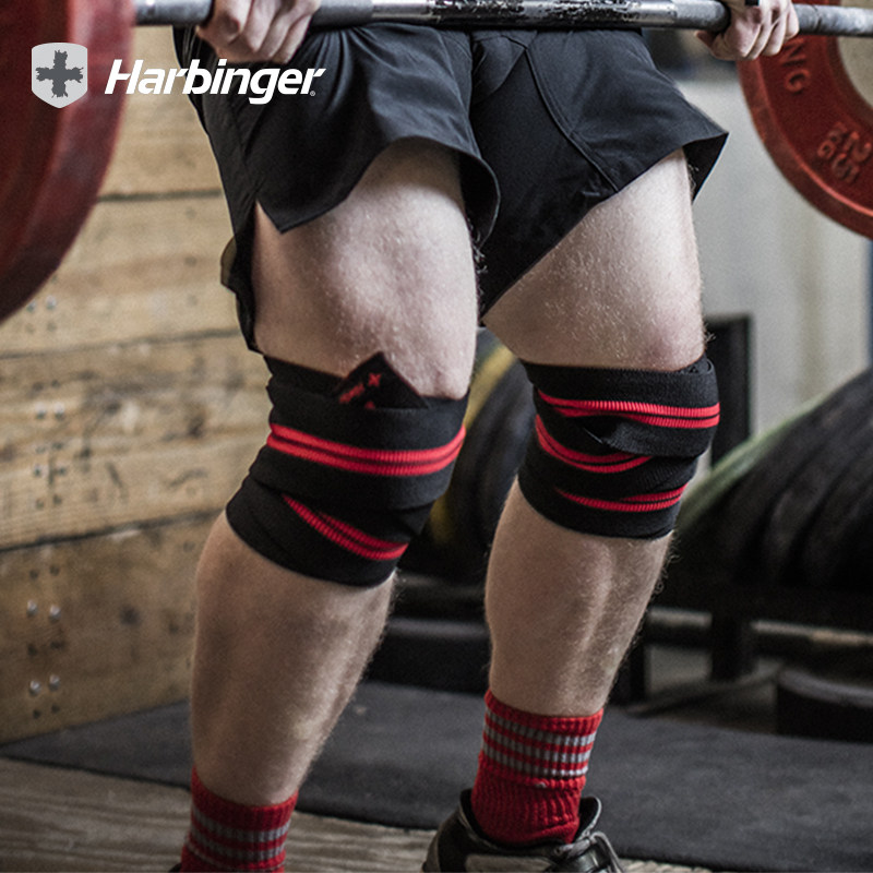 harbinger哈彬者美国品牌红线弹力护膝健身力量举深蹲膝盖护具