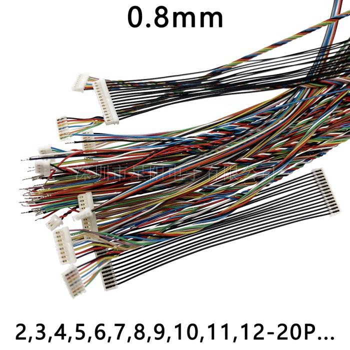 0.8mm间距端子线束刺破式单头线2P3P4P5P6P7P8P9P10P12P14P16P5cm 电子元器件市场 连接器 原图主图