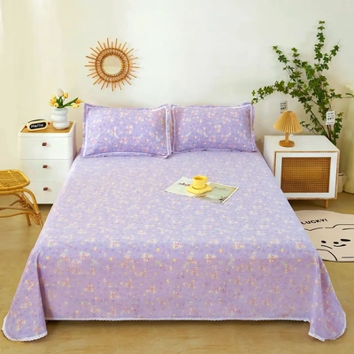 四季布原棉细纱老粗布床单三件套