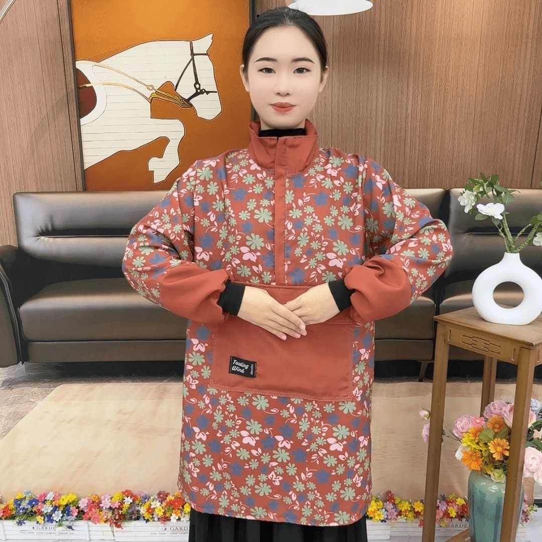 （优质版）新款防水时尚家用围裙上班泼水厨房长袖拉链围裙88,家庭/个人清洁工具,围裙套装,淘宝优惠券,粉丝福利购,淘宝优惠卷