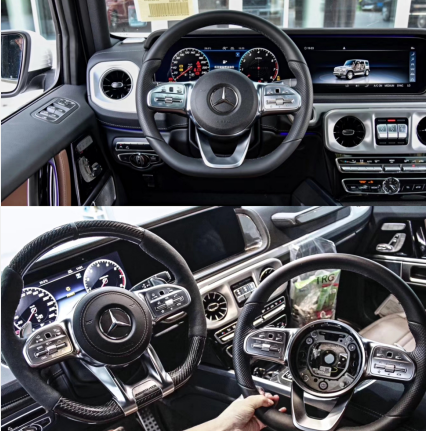 适用于奔驰AMG方向盘G500 E300 G63 G55碳纤维成C200方向盘