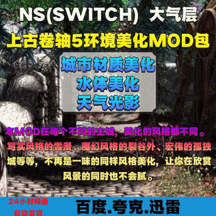 NS大气层SWITCH上古卷轴5美化环境MOD整合包城市水体优化天气光影