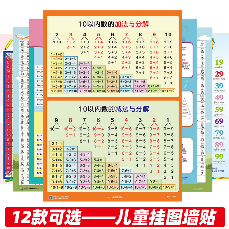 儿童学习挂图墙贴全套拼音字母