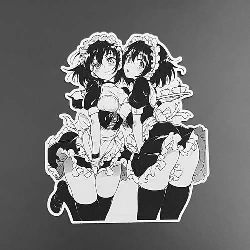 局长枫与铃黑白漫画贴纸