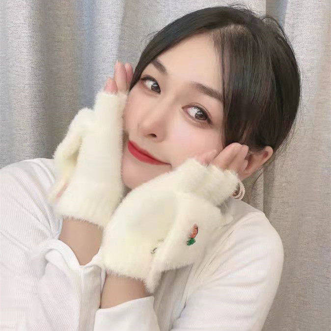 半指翻盖手套美少女冬季