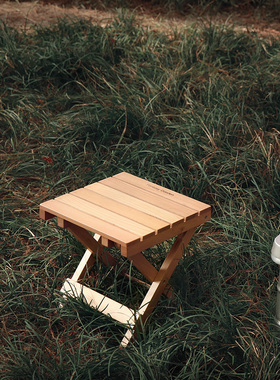 Fantasy Garden梦花园实木折叠凳子便携式户外露营家用钓鱼小马扎