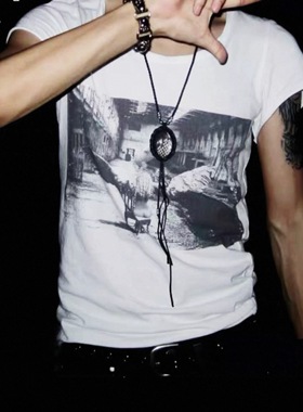 Cryangel 凌蛇视觉系手工编织部落蛇纹石羽毛暗黑先锋亚文化项链