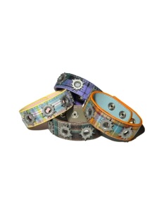 Shabby club 罗曼凯瑟 Pow Bracelet 格纹弹孔亚文化百搭朋克手环