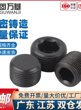 内六角堵头螺塞油塞丝堵外丝英制美制止付螺丝NPT1/2M6M8M10M-M30