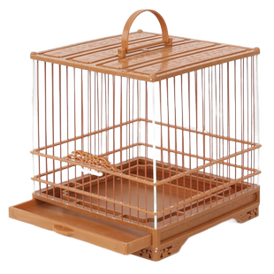 绣眼鸟笼子黄腾红靛颏贝子洗澡笼小号方笼塑料洗澡笼新款塑钢鸟笼
