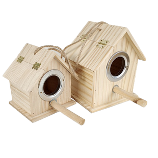 小木屋箱鹦鹉鸟繁殖箱鸟窝木质箱牡丹虎皮文鸟生蛋孵化居住保暖窝