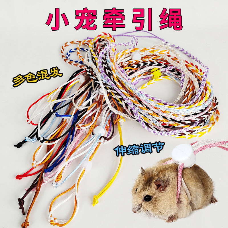 手工编织牵引绳兔子金丝荷兰猪仓鼠豚鼠背带式溜绳仓鼠玩具用品