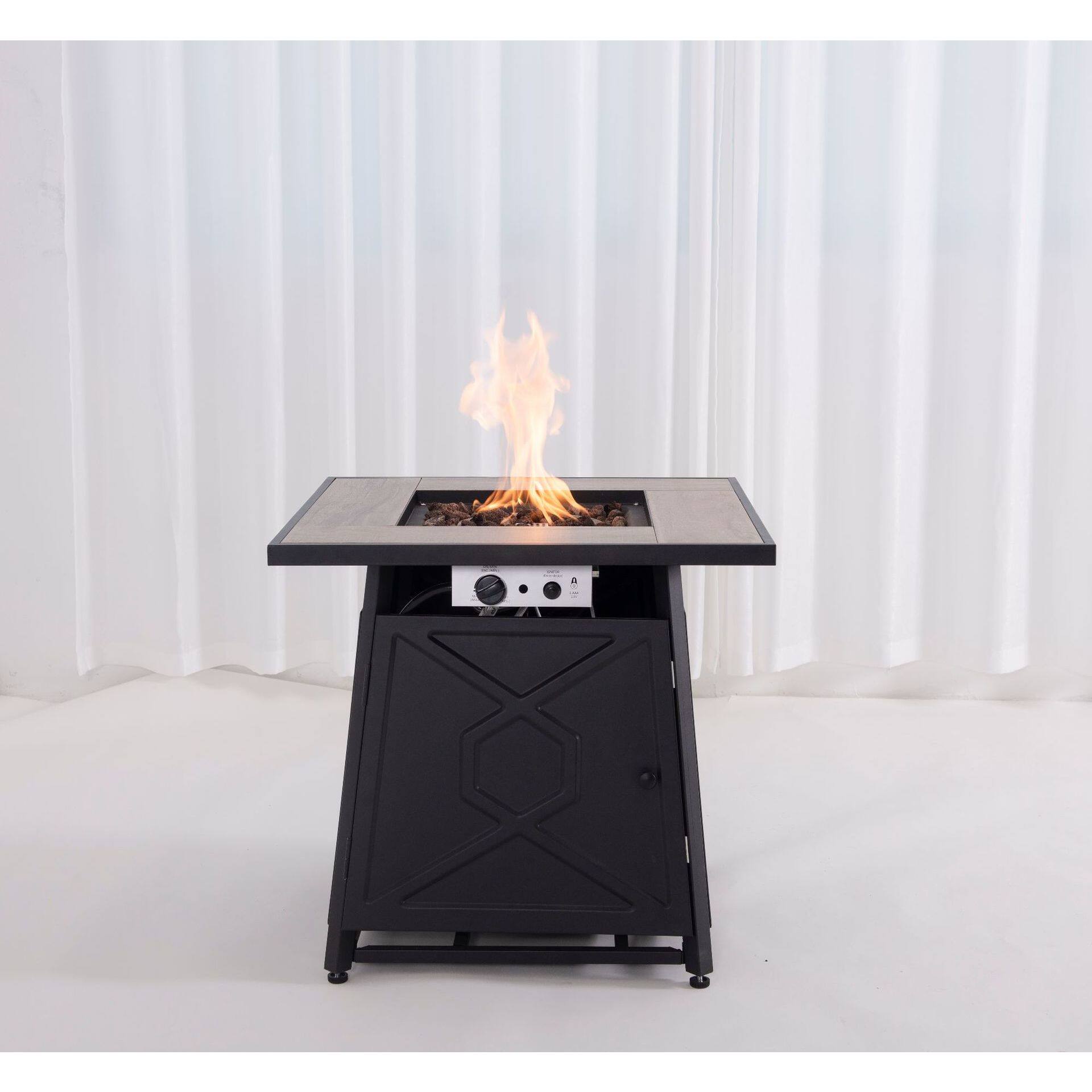 北美户外庭院别墅燃气取暖炉烤火炉氛围烤桌取暖桌壁炉