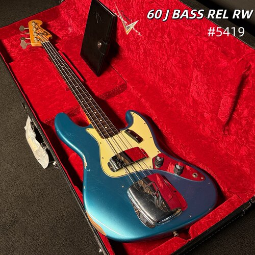 Fender Custom shop 60 J BASS REL蓝色复古做旧Cs60 Jazz贝斯