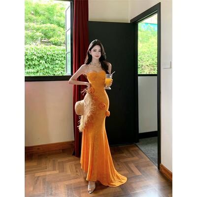 法式绝美氛围感橙色花朵