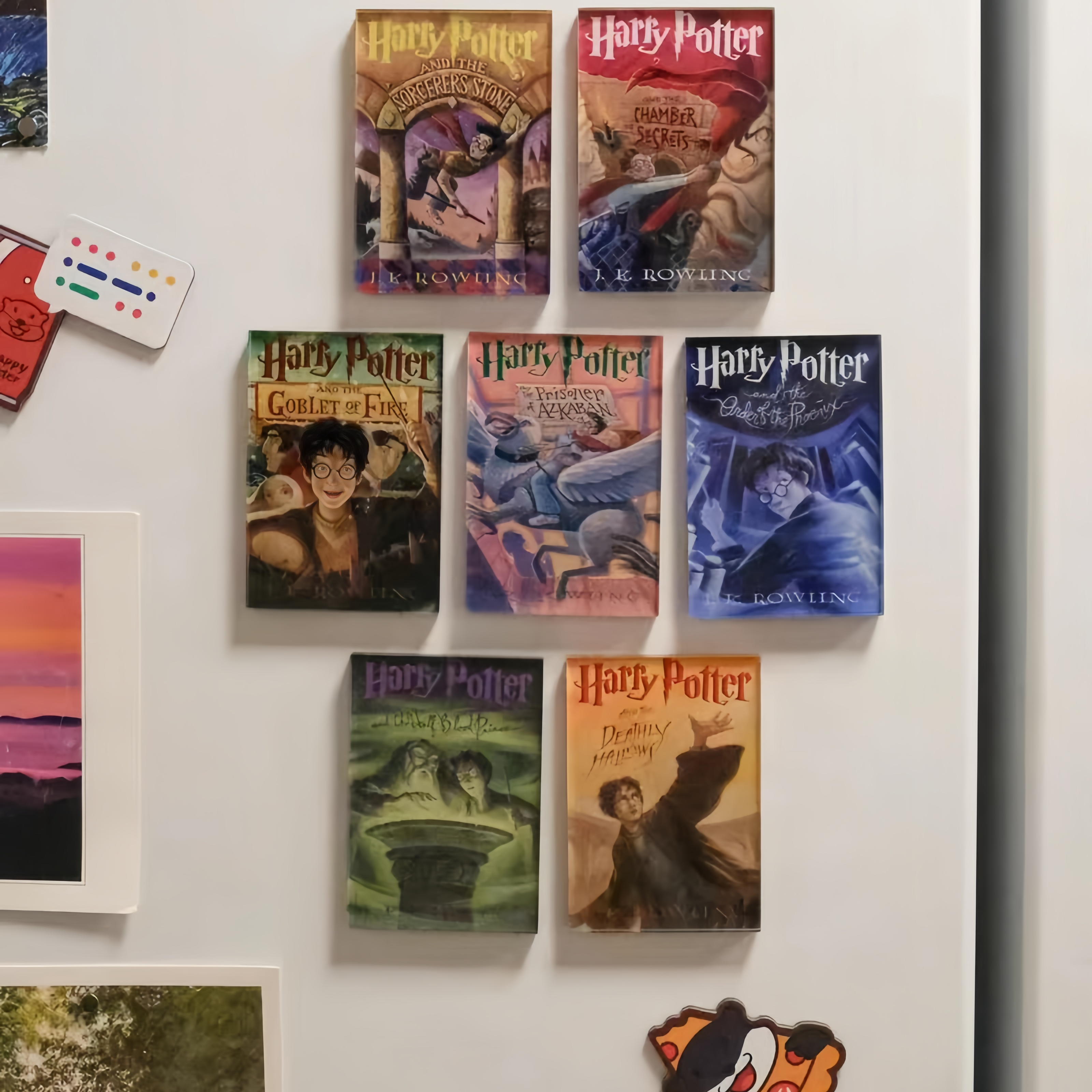 哈利波特英文原版冰箱贴全套书封面亚克力磁贴小众生日礼物装饰