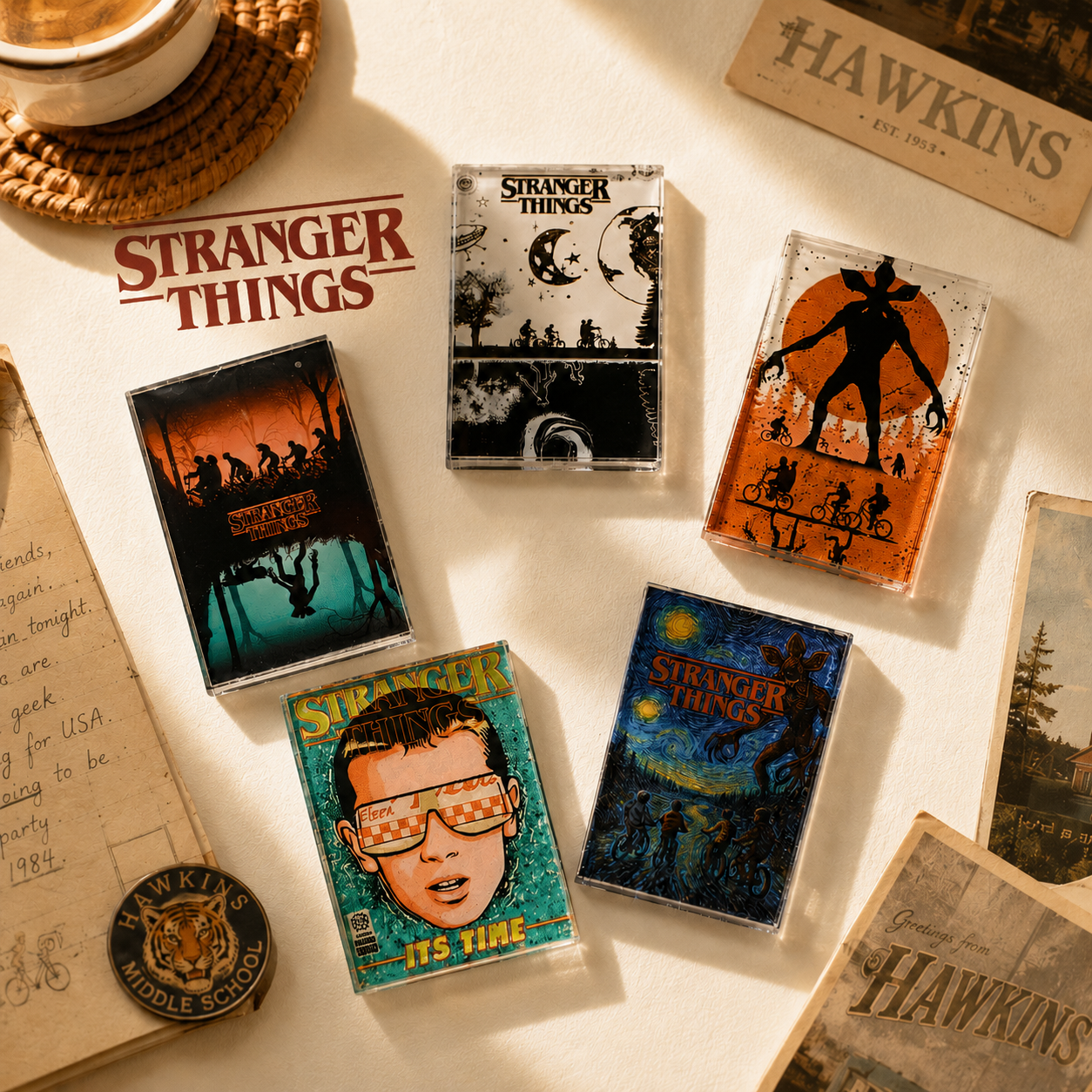 怪奇物语周边亚克力冰箱贴StrangerThings美剧海报十一逆世界磁贴