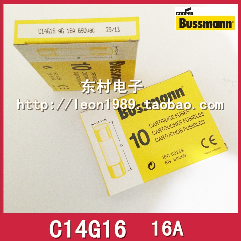 美国Bussmann保险丝 C14G6/G1/G2/G4/G10/C14G12/G16 6A 690V