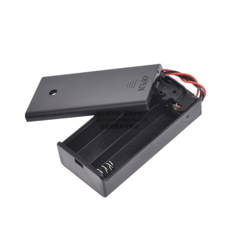 优质 电池盒 二节五号 带开关 带盖 可装2节5号电池 带线 2节1.5V