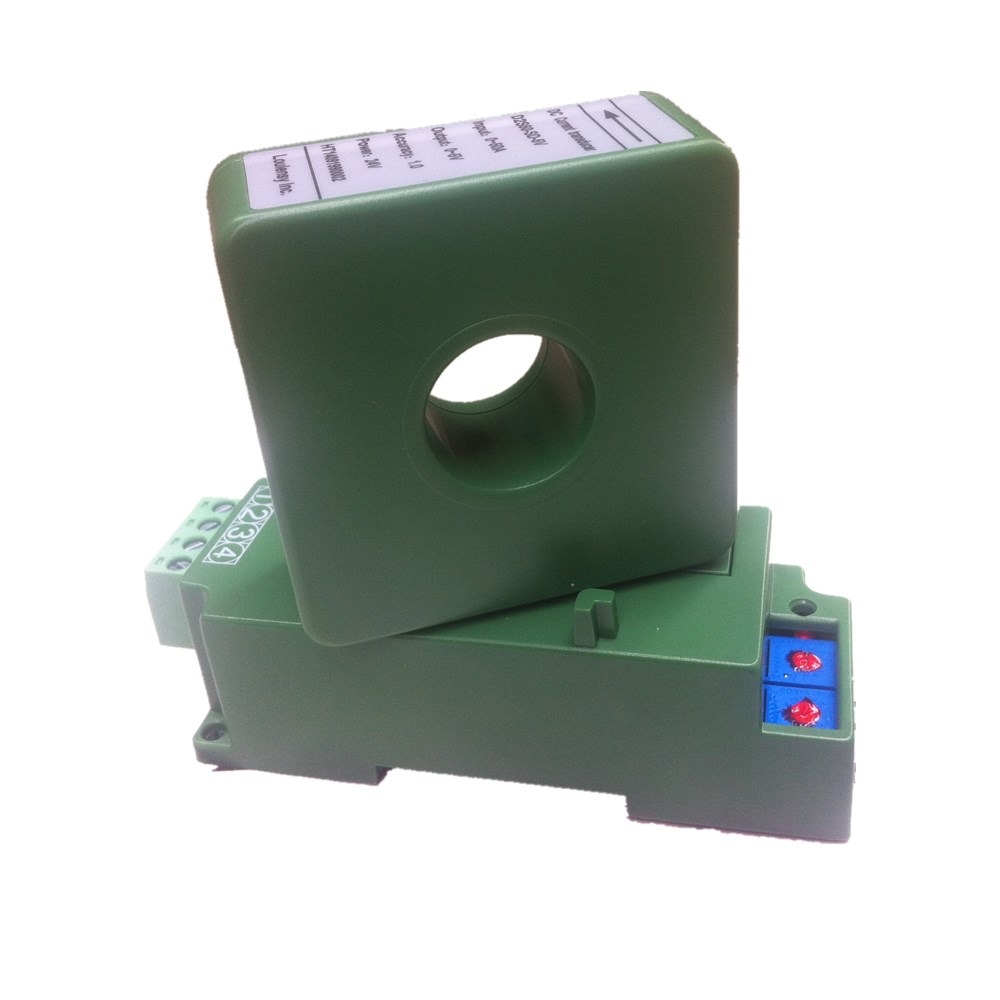 直流电流变送器传感器0-200zA DC互感器输出0-5V电源24V