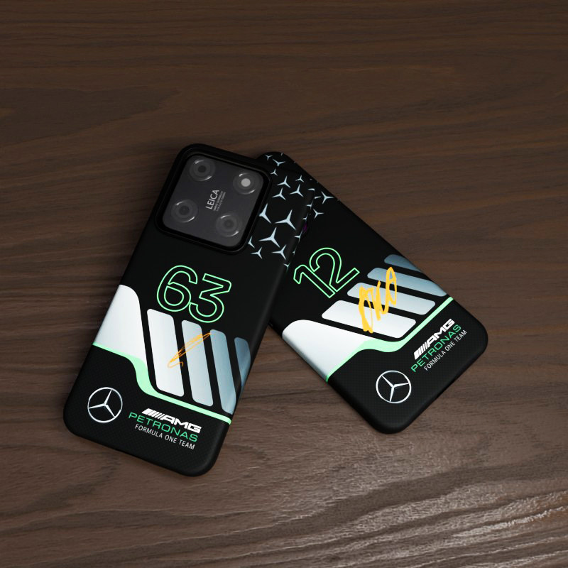 F1赛车梅赛德斯奔驰W17赛车涂装拉塞尔车迷安东内利周边苹果17PROMAX 16 15PRO 14PLUS磁吸磨砂手机壳
