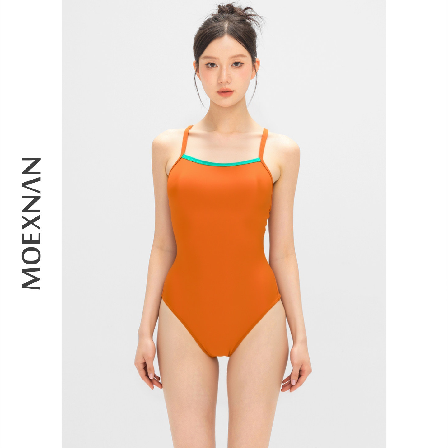 泳衣女新款连体三角游泳衣小胸显瘦泡温泉游泳馆训练学生专用竞速