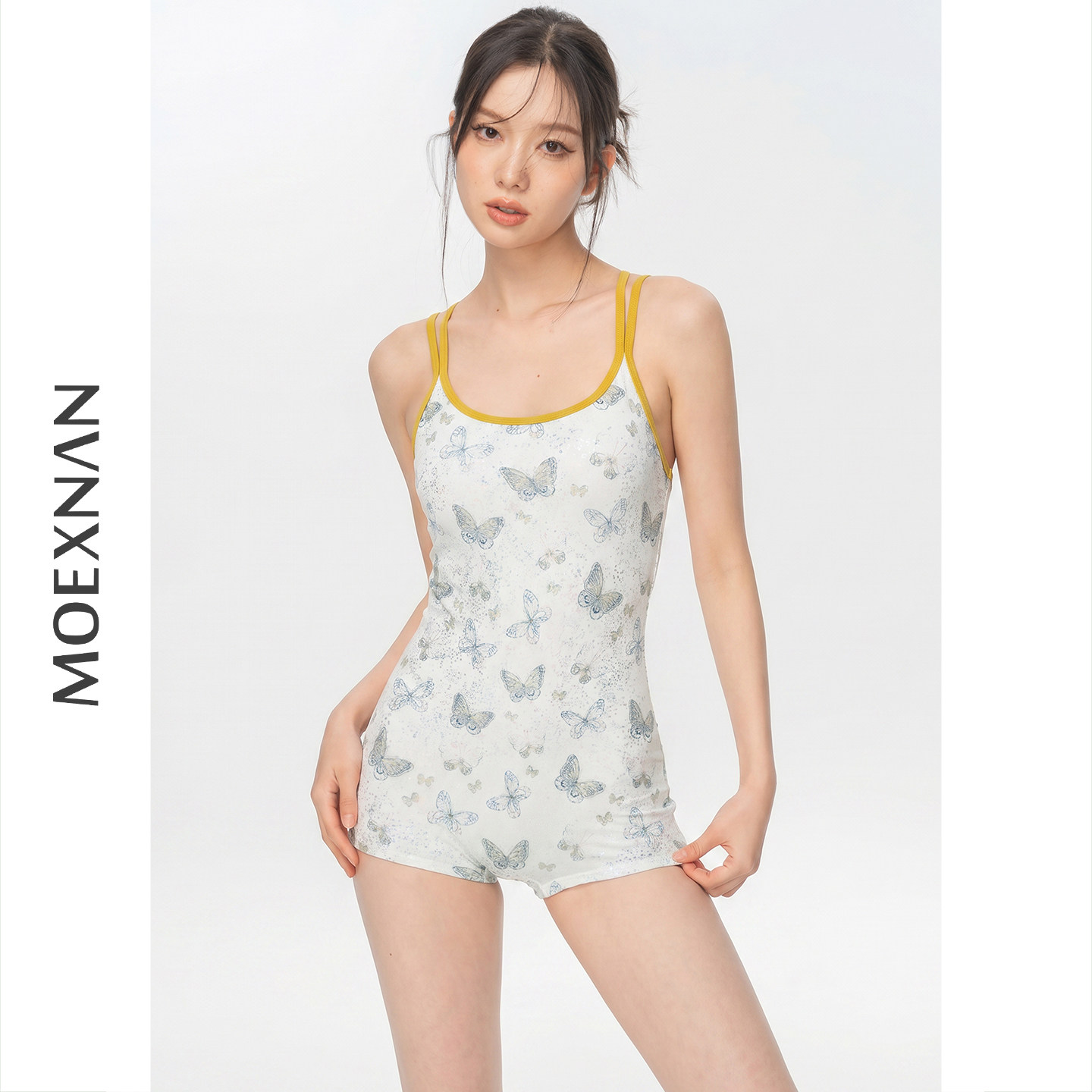 女连体平角专业竞速泳衣小胸显瘦