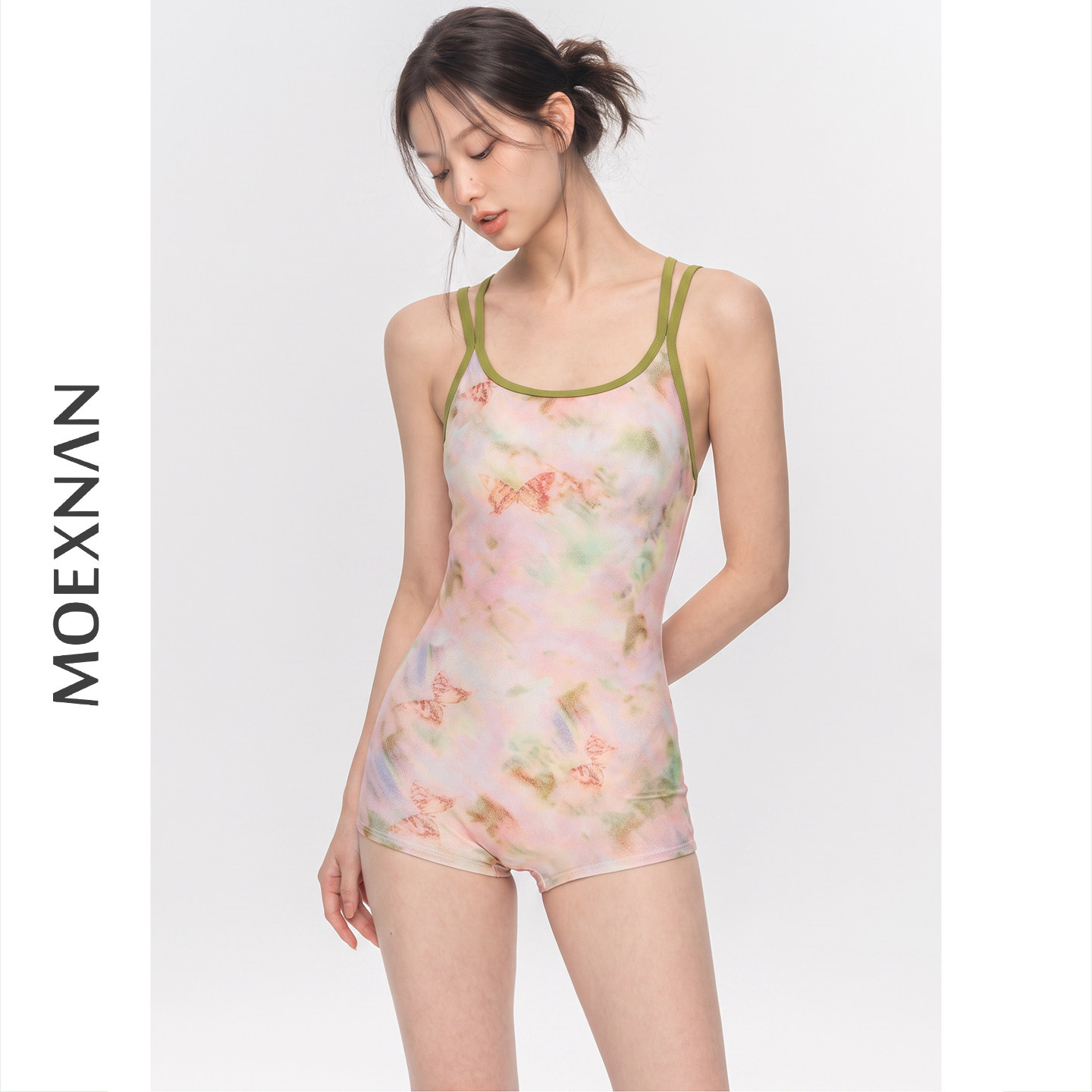 女连体平角泳衣小胸显瘦竞速学生
