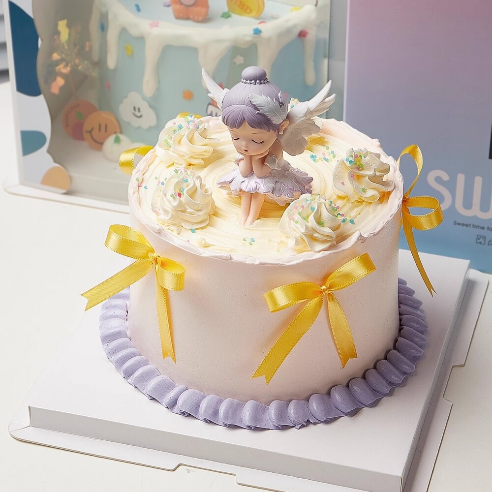 贝拉公主蛋糕装饰品芭蕾天使甜美女孩小公主宝宝生日甜品摆件装扮
