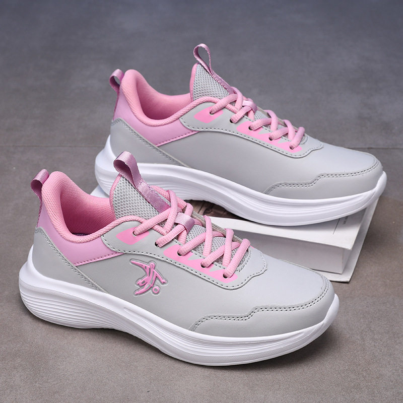 乔尼丹莱品牌女鞋皮面减震跑步鞋新款运动鞋子女款时尚休闲旅游鞋