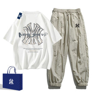 宽松夏季 奥特莱斯裤 男士 运动套装 纯棉休闲t恤搭配一套潮牌 子短袖