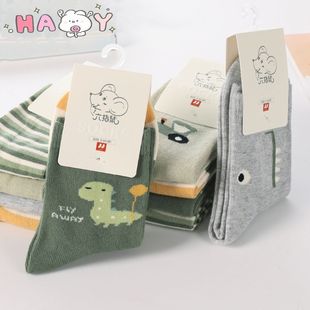 六指鼠袜子儿童袜子秋冬男童纯棉厚款女孩中筒宝宝卡通加厚棉袜子