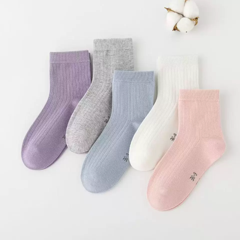 六指鼠儿童袜子春秋季薄款纯棉女童男童a类中大童女孩中筒无骨袜