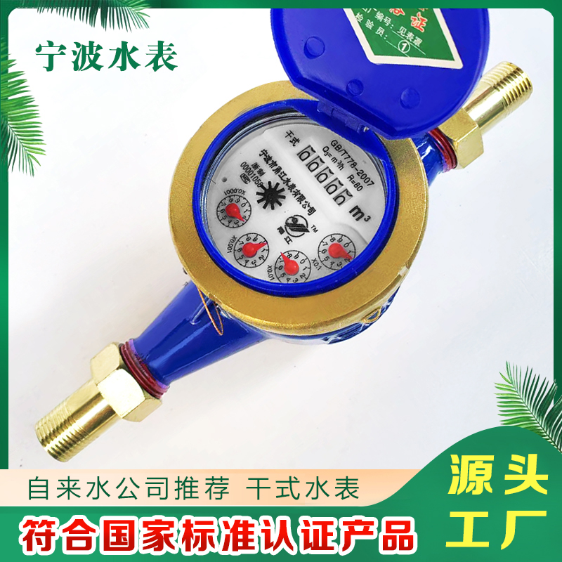 宁波旋翼式干式水表防冻自来水冷水表高灵敏机械防倒转4分6分家用