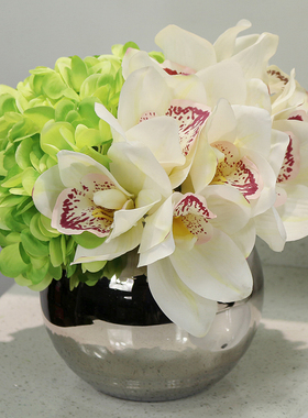 卫生间摆件花艺酒店会所洗手间软装样板间托盘香薰瓷砖展厅装饰品