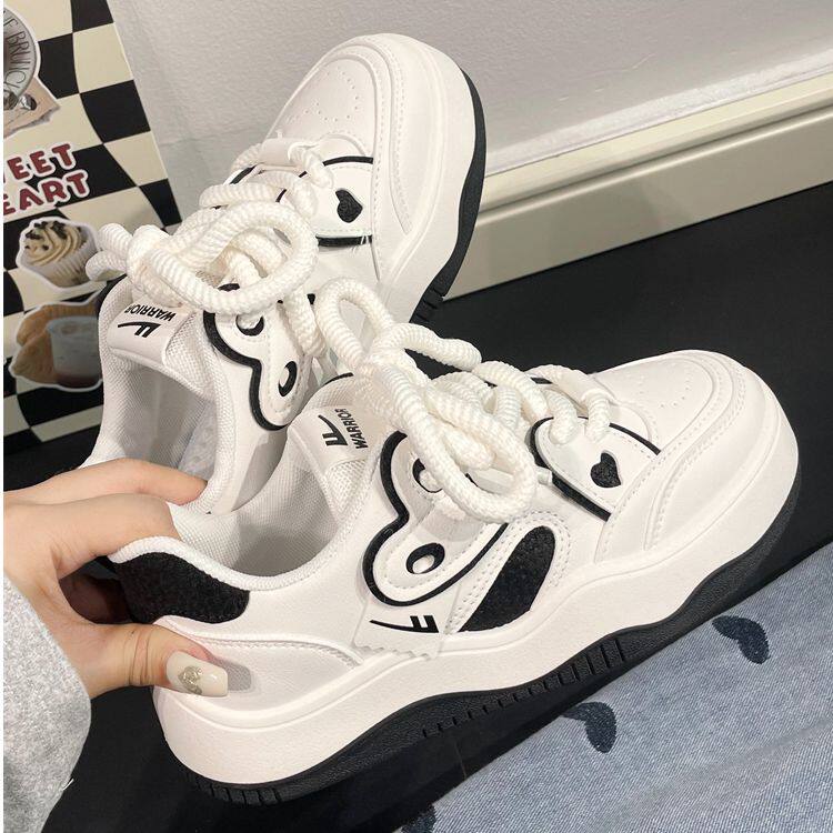 回力小白鞋板鞋爱心厚底