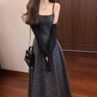 女 夏装 搭配一整套大码 胖mm韩系高级感防晒开衫 波点吊带裙减龄套装