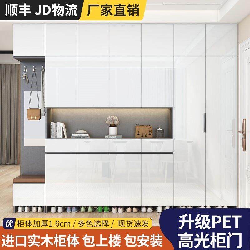 实木鞋柜进门玄关客厅隔断门口家用收纳一体靠墙屏风入户厅柜定制