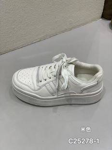 EOS厚底加绒小白棉鞋女2025冬季新款复古做旧真皮擦色休闲板鞋潮