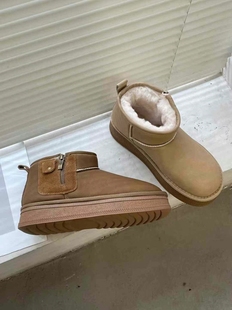 37码特价EOS雪地靴女冬季加绒加厚保暖短靴防滑防水东北棉鞋女鞋